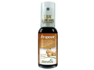 PROPOVIT - COMPOSTO DE MEL E EXTRATO DE PRÓPOLIS SABOR GENGIBRE, MALVA, AGRIAO E MENTA 35ml