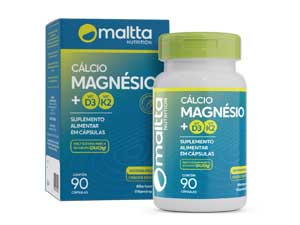 CÁLCIO + MAGNÉSIO + K2 + D3 90cáps.
